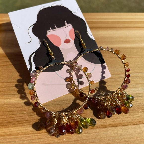 🥳Host pick 🥳: Tundra- sapphire hoop earrings - Picture 6 of 16